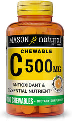 MASON NATURAL Vitamin C 500 mg (Ascorbic Acid) - 100 Orange Chewable Tablets