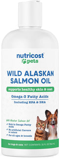 Nutricost Pets Aceite de Salmón Salvaje de Alaska para Perros y Gatos - 946 ml