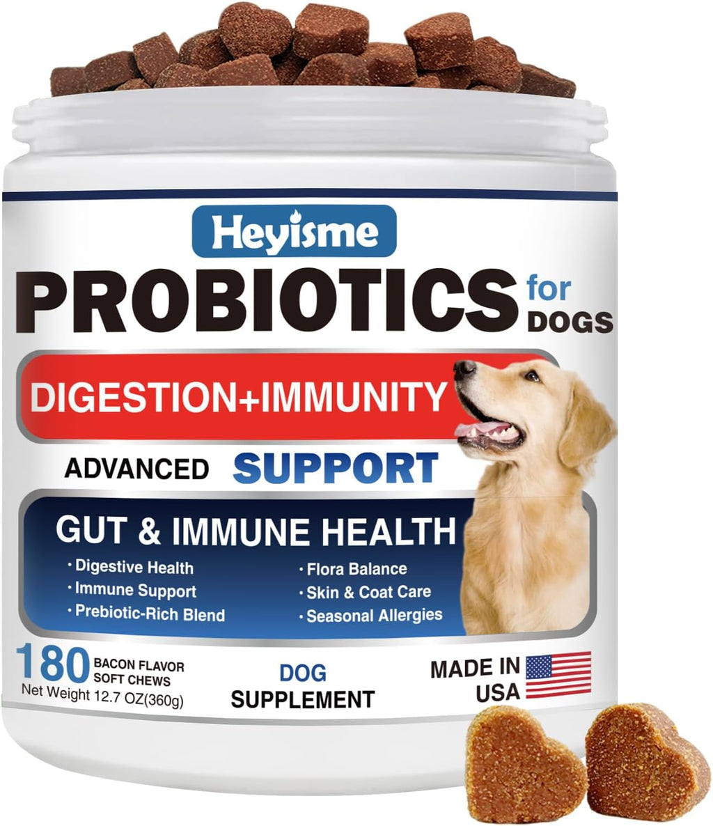 HEYISME Probióticos para Perros - 120 Masticables Sabor Pollo