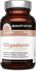Quality of Life Oligoderm, Suplemento premium para el cuidado de la piel con Oligonol y Niacinamida - 60 cápsulas