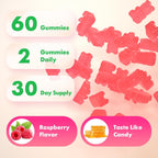 MEENCCD L-Methylfolate Gummies - Complemento de Metilfolato Activo 5-MTHF, 60 Gomitas Veganas Sabor Frambuesa