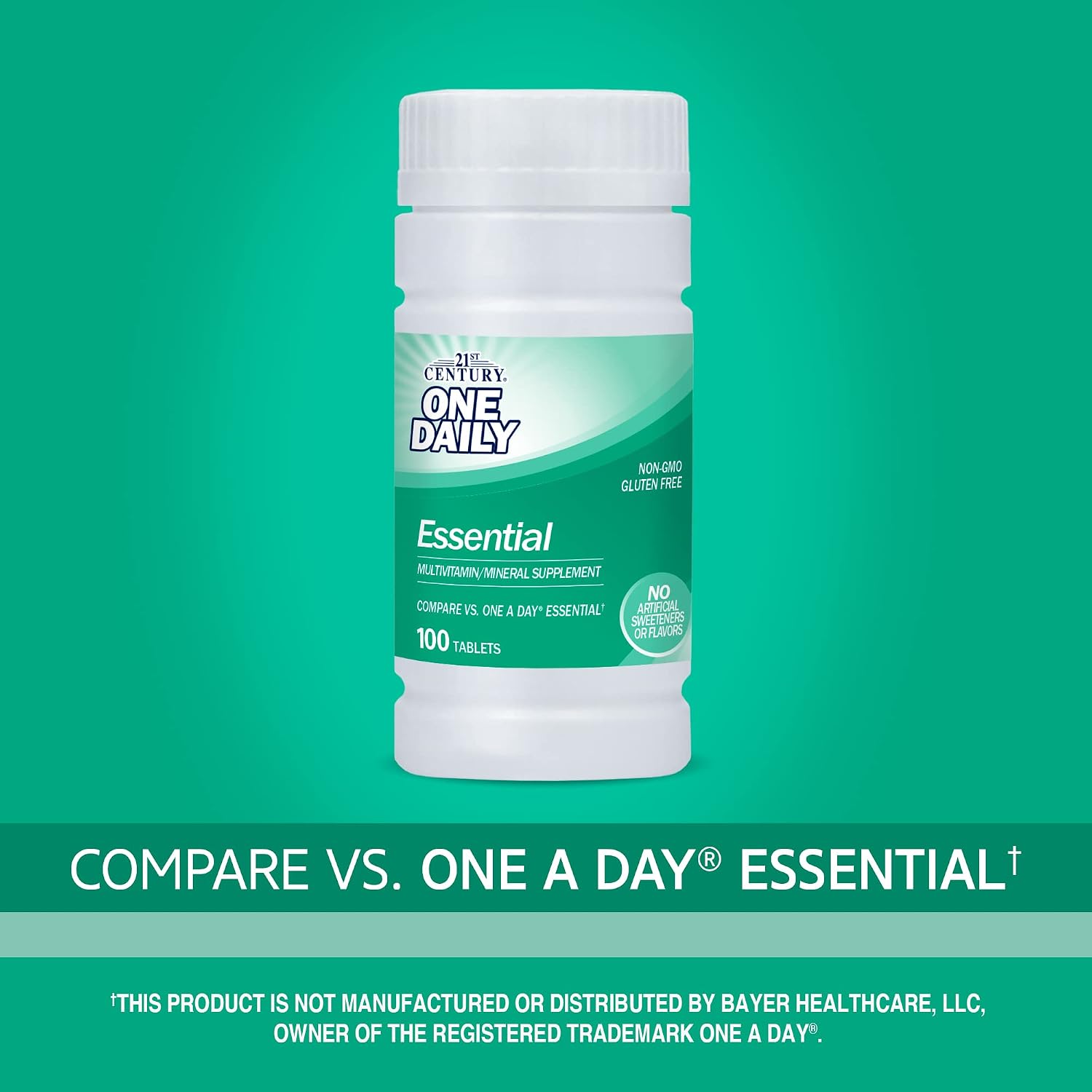 Tabletas multivitamínicas esenciales One Daily del siglo XXI, 100 unidades