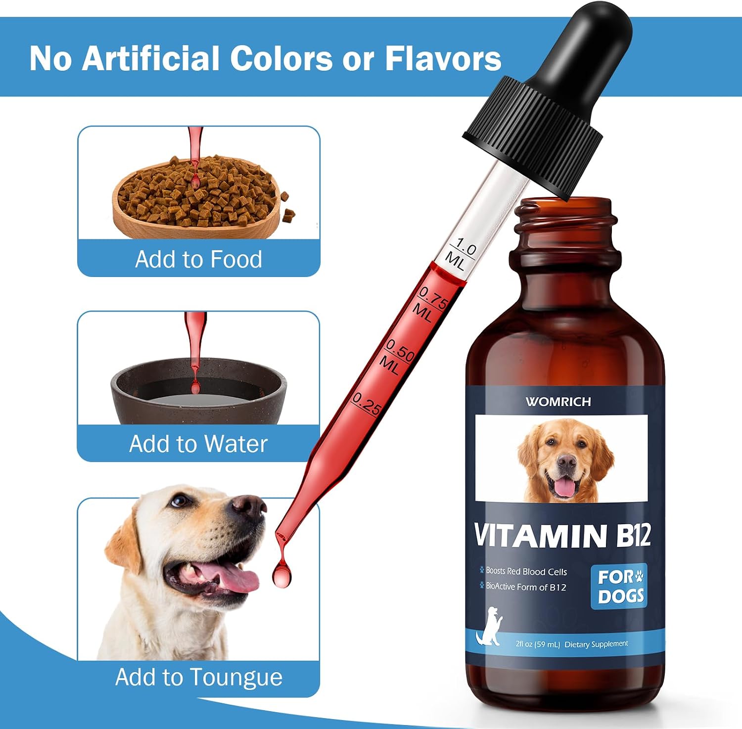 Vitamina B12 para Perros con Metilcobalamina | Estimulante del Apetito y Apoyo Energético | 60 ml