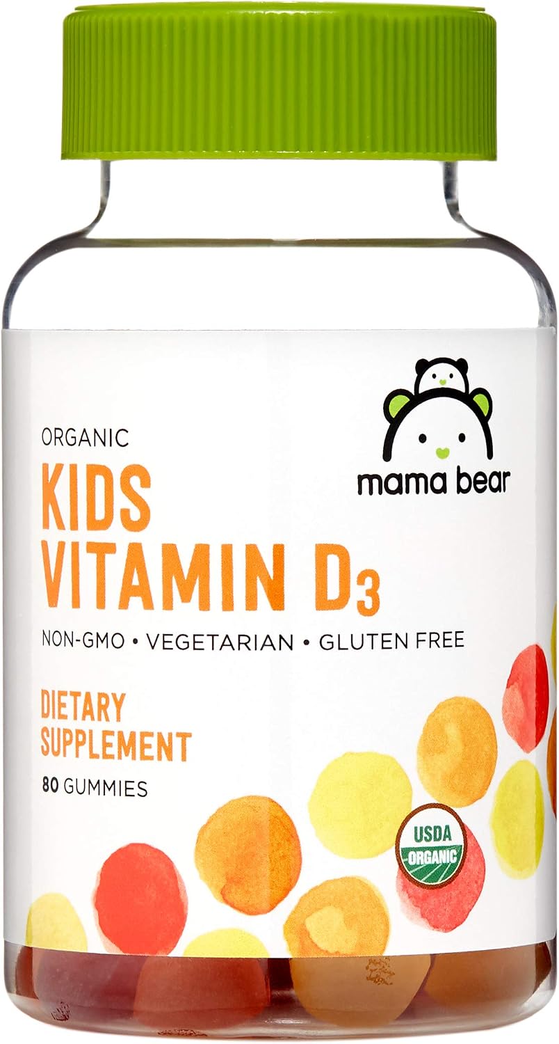 Mama Bear Gomitas Orgánicas de Vitamina D3 para Niños, 1000 UI, 80 unidades