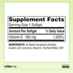 Spring Valley Vitamina E 400 UI (180 mg) - 100 Cápsulas Blandas + Guía VitaMax
