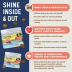 Bernie's OMG! Omegas Masticables para Perros - 5X Extra Potencia DHA+EPA, Aceite de Pescado, Piel y Pelaje Saludables, Alivio de Alergias, Suplemento para Articulaciones (Sabor a Cerdo)