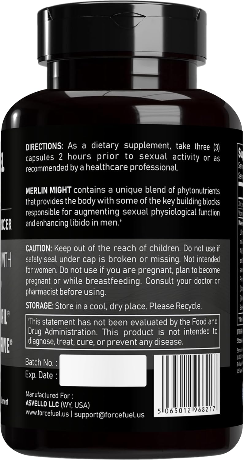 Merlin Might – Suplemento Masculino con Tongkat Ali, Ashwagandha y Bioperina