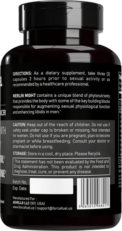 Merlin Might – Suplemento Masculino con Tongkat Ali, Ashwagandha y Bioperina