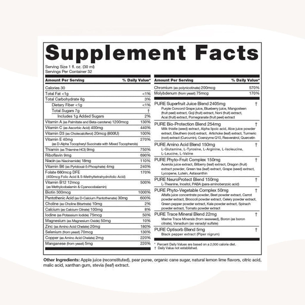 PURE Daily Build Multivitamínico y Mineral Líquido con Superfrutas, 946 ml