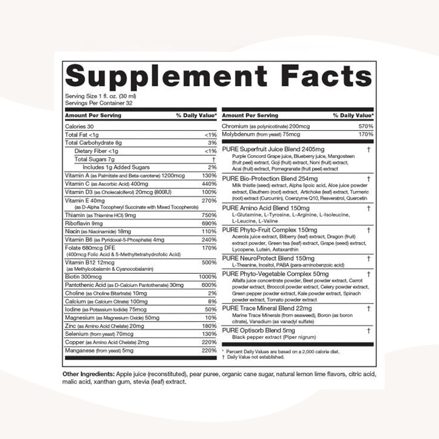 PURE Daily Build Multivitamínico y Mineral Líquido con Superfrutas, 946 ml