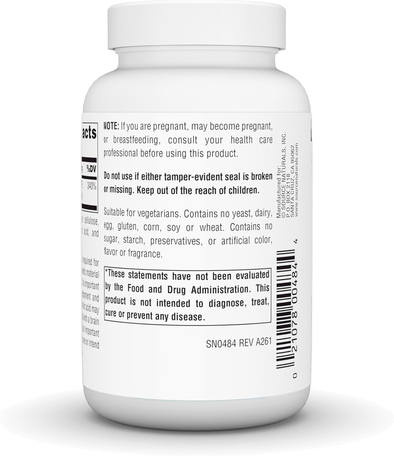 Source Naturals Ácido Fólico 800 mcg - 500 Comprimidos