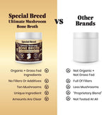 Special Breed Caldo de Huesos de Res para Perros - Proteína Alta con 10 Setas Orgánicas y Colágeno