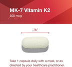 PROTOCOL FOR LIFE BALANCE MK-7 Vitamina K2 300 mcg - Extra Strength - Sin OGM y Vegano - 60 Cápsulas