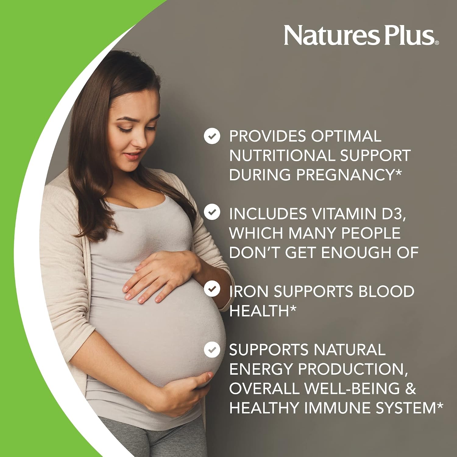 NaturesPlus Ultra Prenatal - 800 mcg Folato, 90 Comprimidos - Multivitamínico Prenatal