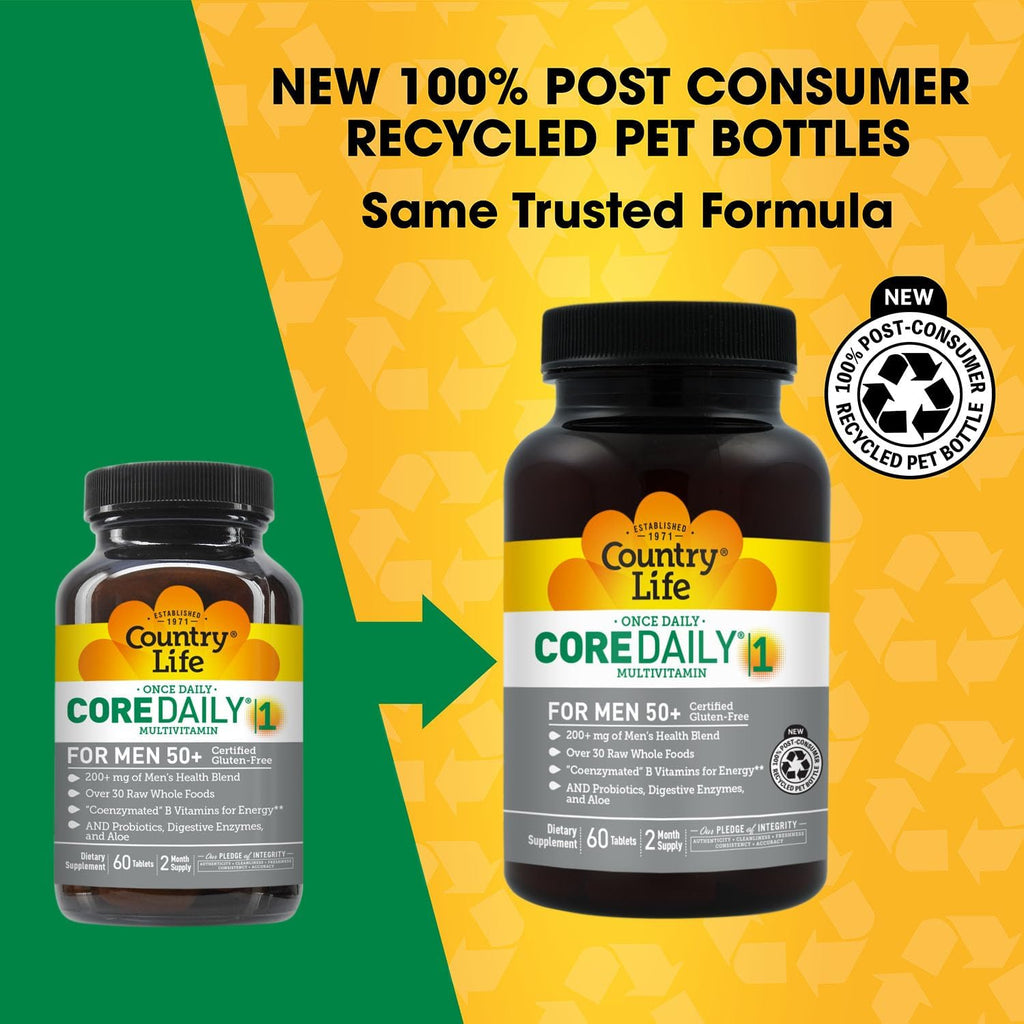 Country Life CORE Daily-1 Multivitamínico para Hombres 50+ - 60 Comprimidos