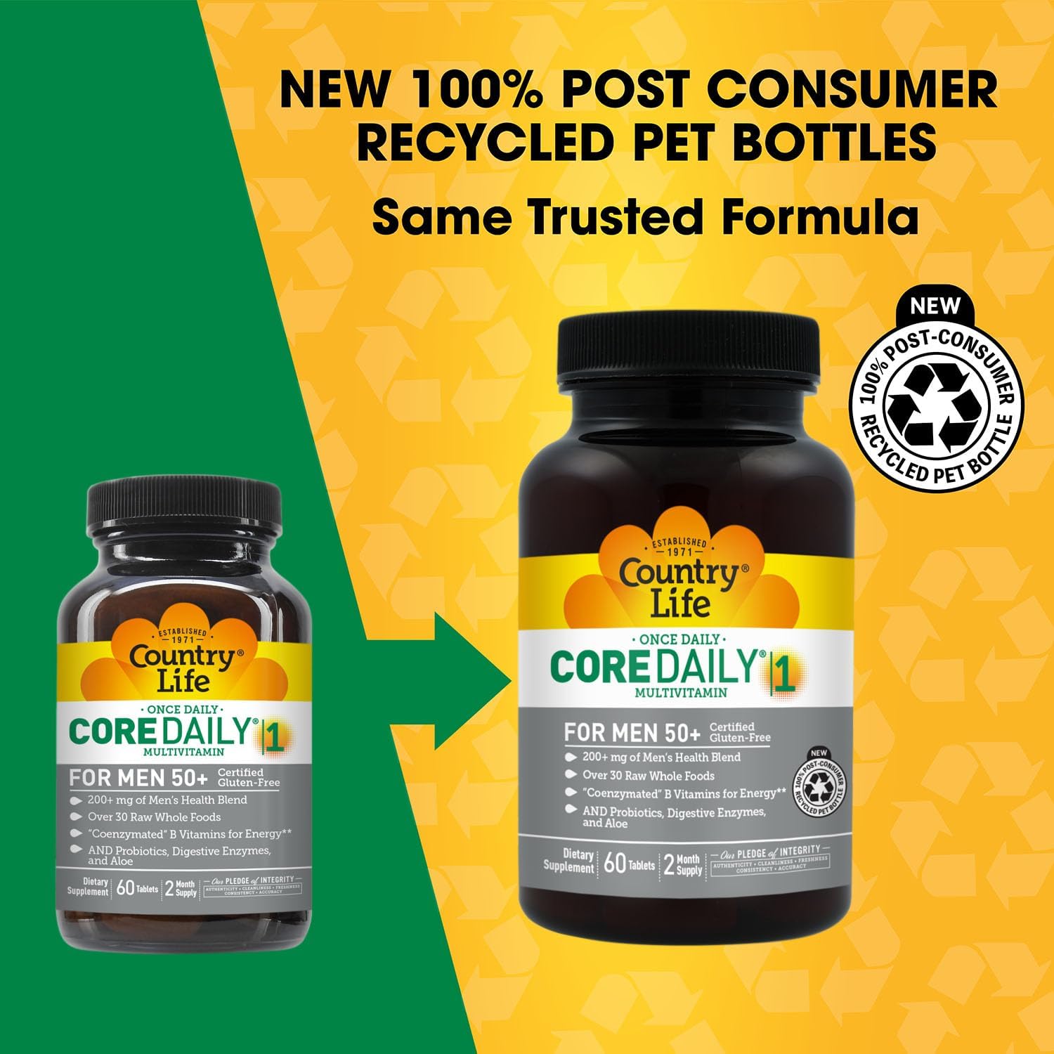 Country Life CORE Daily-1 Multivitamínico para Hombres 50+ - 60 Comprimidos