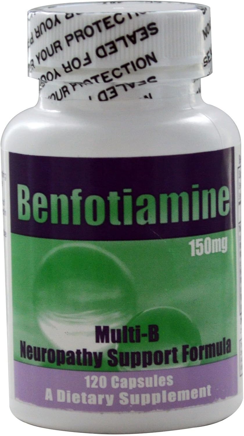 Benfotiamina Fórmula de soporte para la neuropatía Multi-B 150 mg, 120 cápsulas (Paquete de 3)
