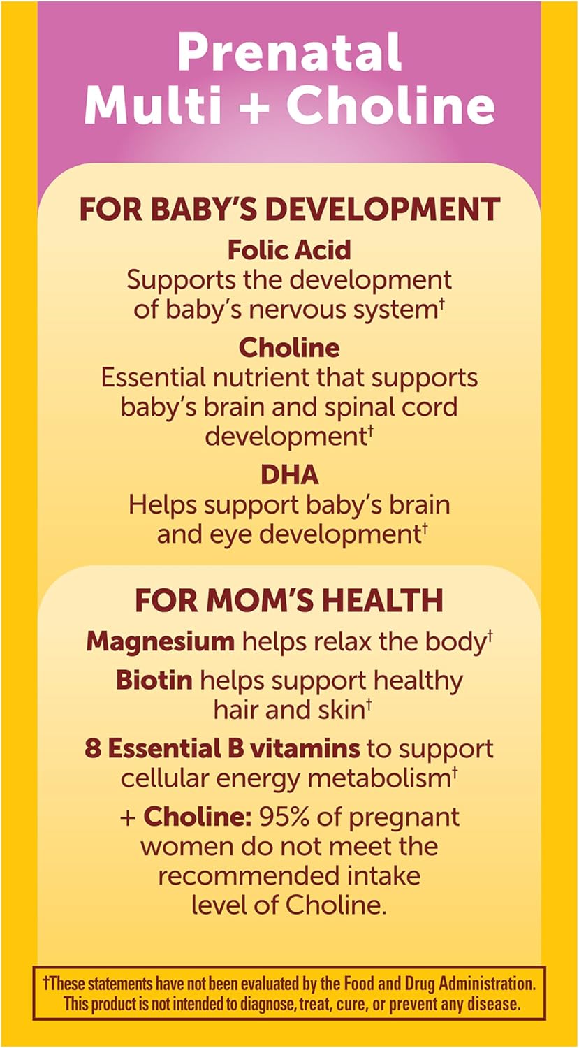 Nature Made Prenatal Vitamin Softgels + Choline Capsules, 60+60 Cápsulas