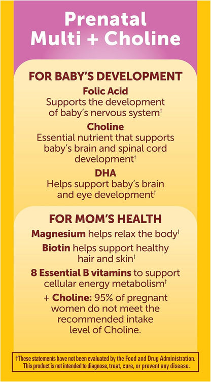 Nature Made Prenatal Vitamin Softgels + Choline Capsules, 60+60 Cápsulas