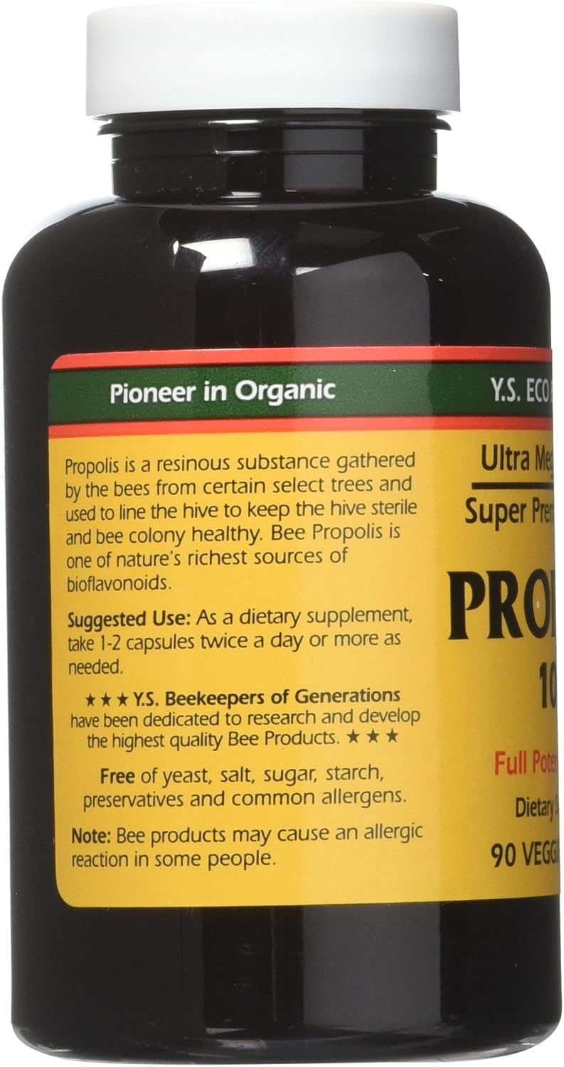 YS Eco Bee Farms Propolis 1000 - 270 Capsules (3 x 90 Count)