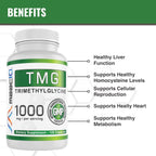 MAAC10 TMG 1000mg - Suplemento de Trimetilglicina (Betaína Anhidra) - Apoyo a la Metilación y Metabolismo de la Homocisteína - 120 Cápsulas