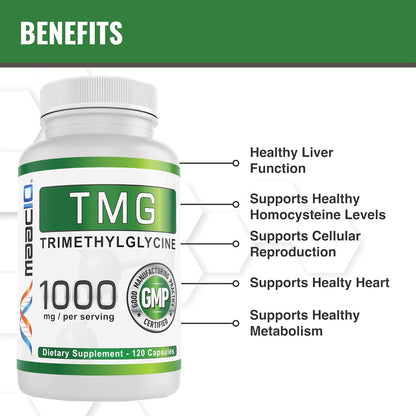 MAAC10 TMG 1000mg - Suplemento de Trimetilglicina (Betaína Anhidra) - Apoyo a la Metilación y Metabolismo de la Homocisteína – Image 4