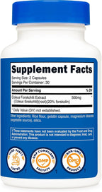 Nutricost Coleus Forskohlii 500mg, 60 Capsules - Maximum Strength Formula