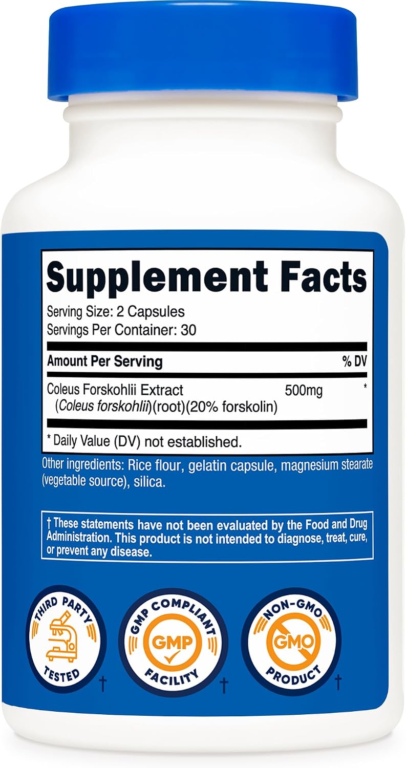 Nutricost Coleus Forskohlii 500mg, 60 Capsules - Maximum Strength Formula