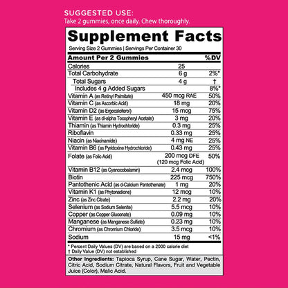 Goli Women's Multi Gummies - Multivitamínico – Vitamina A : contribuye al mantenimiento de la piel y la visión – Image 6