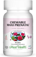 Maxi Health Chewable Prenatal Vitamins with Iron, Biotin, Pantothenic Acid & Magnesium - 90 Tablets
