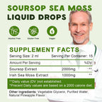 LUCNVEM Gotas Orgánicas de Soursop Graviola con Sea Moss, Sabor Piña - 118 ml