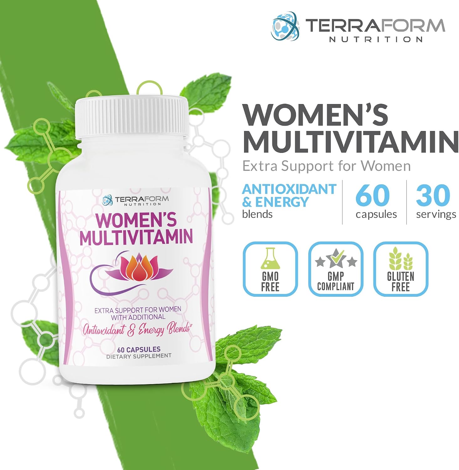 Multivitamínico para Mujeres – Apoyo Diario para la Salud Ósea y Mamaria – Más de 40 Ingredientes Activos – 1 Mes