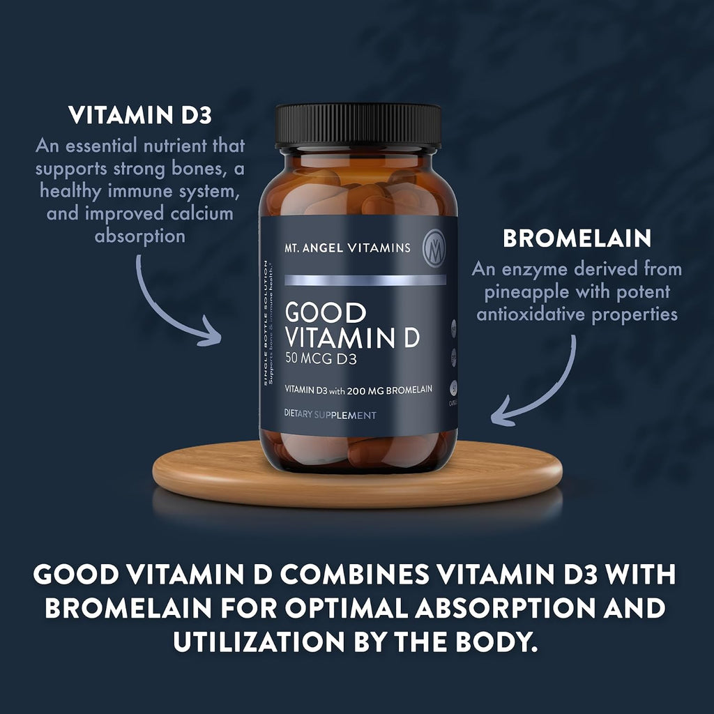 Good Vitamin D, 2000 IU Vitamin D3 with Bromelain (60 Capsules)
