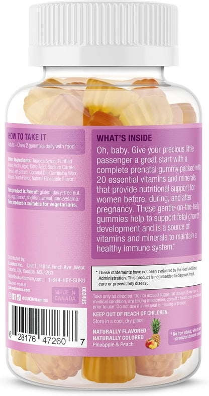 SUKU Gominolas Multivitamínicas Prenatales – – Vitamina B12: Contribuye al metabolismo energético y la función – Image 3