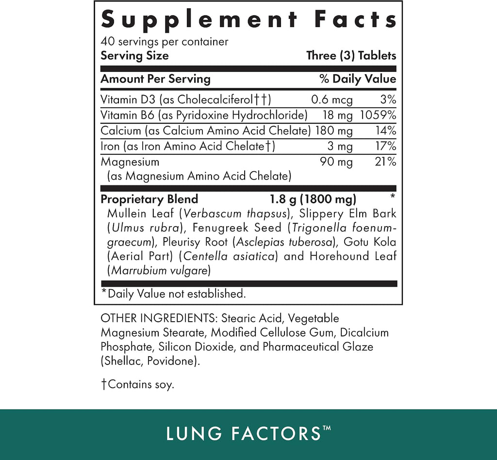 Michael's Health Programas Naturopáticos Factores Pulmonares - 120 Comprimidos Vegetarianos
