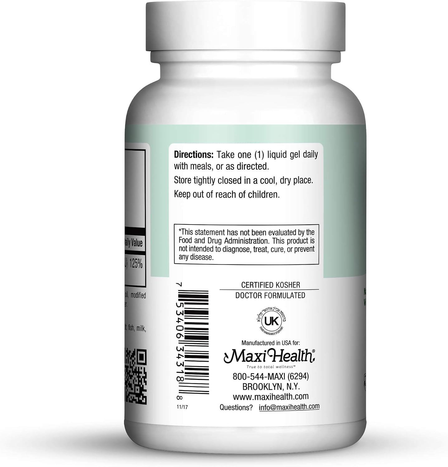 Maxi Health Vitamina D3 1000 UI - 180 Cápsulas Blandas