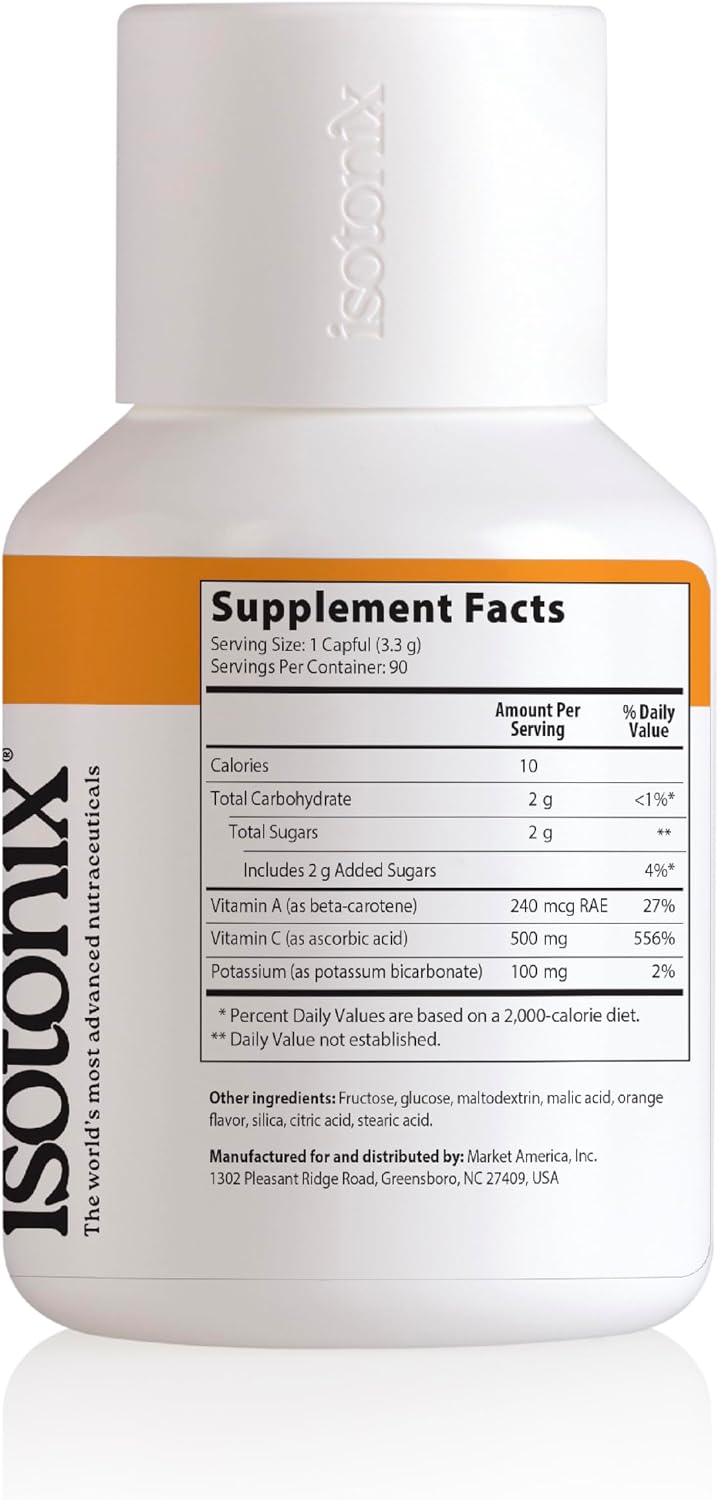 Isotonix Vitamin C Powder – 500 mg Vitamina C Tamponada con Beta Caroteno y Potasio, 90 porciones