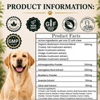 Turkey Tail Mushroom for Dogs - Suplemento de Hongos Orgánicos para Perros - 90 Chews Blandos