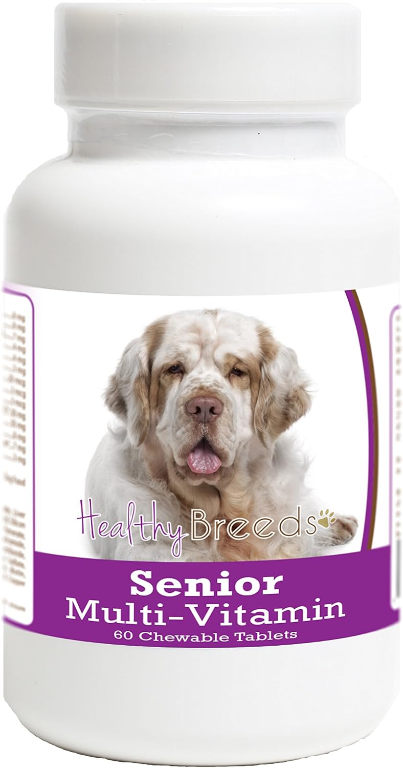 Healthy Breeds Clumber Spaniel Multivitamínico para Perros Mayores, 60 Comprimidos