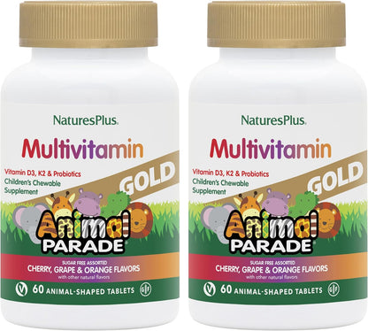 NaturesPlus Animal Parade Gold Multivitamínico Infantil - 120 Comprimidos Masticables Sabor Cereza, Naranja y Uva - Pack de – Image 8