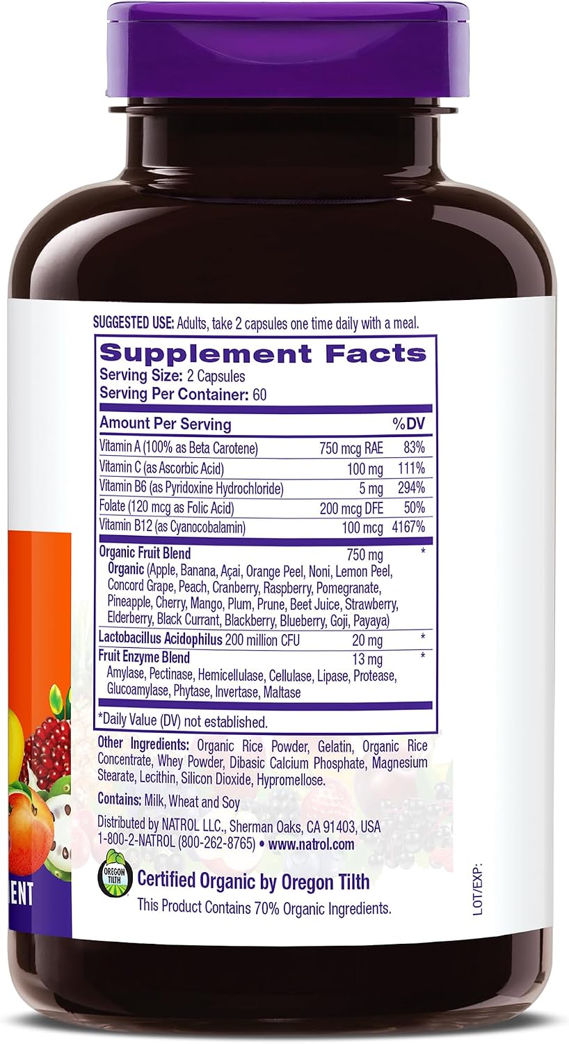 Natrol JuiceFestiv Fruit & Veggie - 120 Capsules (2 Bottles)