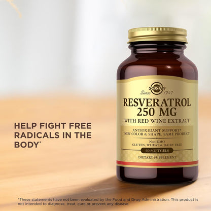Solgar Resveratrol 250mg 60 Cápsulas Blandas – Libre de lácteos y apto para dietas especiales – Image 6