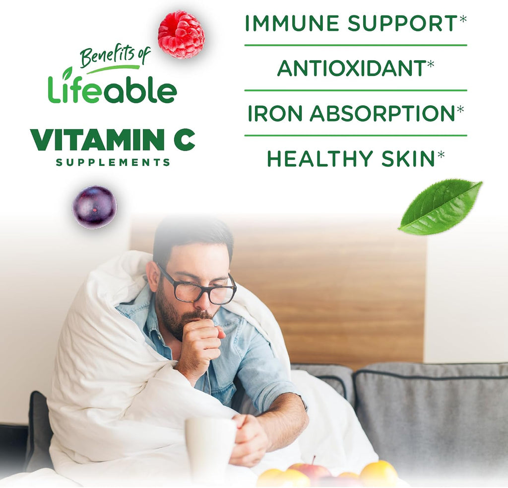 Lifeable Vitamina C - Gominolas Sabor Natural - 90 Gummies (1050 mg)