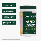 Greens First Original Greens Powder - 49 Superalimentos Orgánicos - Sabor Mango Melocotón - 30 Porciones