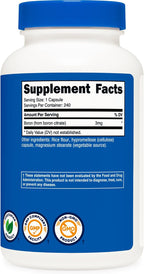 Nutricost Boro 3mg - 240 Cápsulas Vegetarianas - Sin Gluten y No Transgénico