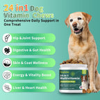 Dog Multivitamin, Glucosamine Chondroitin for Dogs, Dog Vitamins and Supplements, Probiotics, Krill Oil for Hip & Joints, Skin, Coat, Immune Health, Heart, Digestion (120 Chews, Chicken)