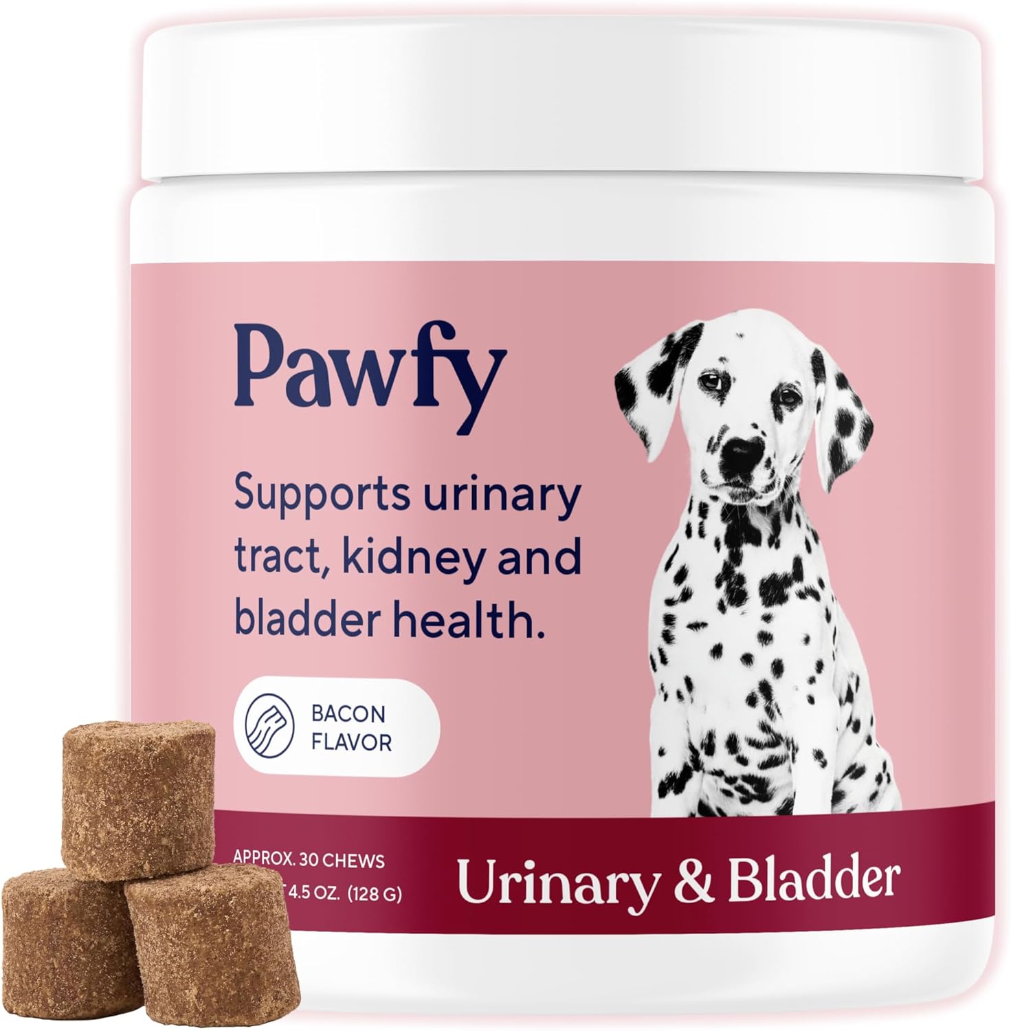 Pawfy Complemento Urinario para Perros | Arándano y D-Mannosa | Salud de la Vejiga y Tracto Urinario | 30 Masticables