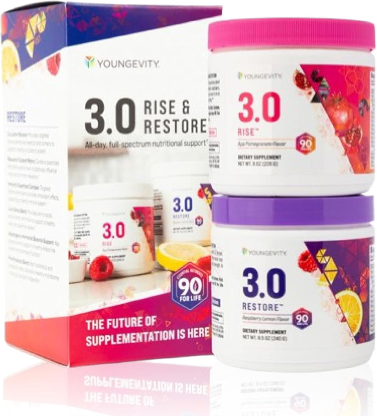 Youngevity Beyond Tangy Tangerine 3.0 Rise & Restore | Dual-System Supplement for Day & Night | Natural Energy, Cognitive – Image 1
