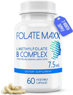 FOLATE MAXX L Metilfolato 15mg con Complejo B Activo – 60 Cápsulas – Alta Potencia 5-MTHF con Vitamina B6 y Metil B12 – 2 Meses de Suministro