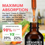 Frovetani Complejo B Orgánico Líquido con Vitaminas B12 Metilcobalamina, B6, B1, B9 - Apoyo Metabólico, Vegano, Sin Gluten
